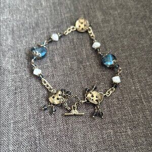 Elegant Silver and Blue Bracelet